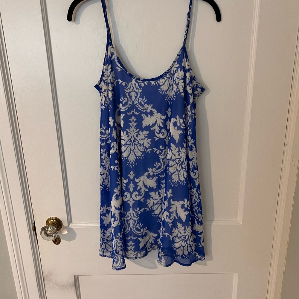 Show Me Your MuMu Blue and White Mini Dress